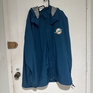 Miami Dolphins NFL Players Long Sleeve Windbreaker Jacket Men's  3XL With Hood